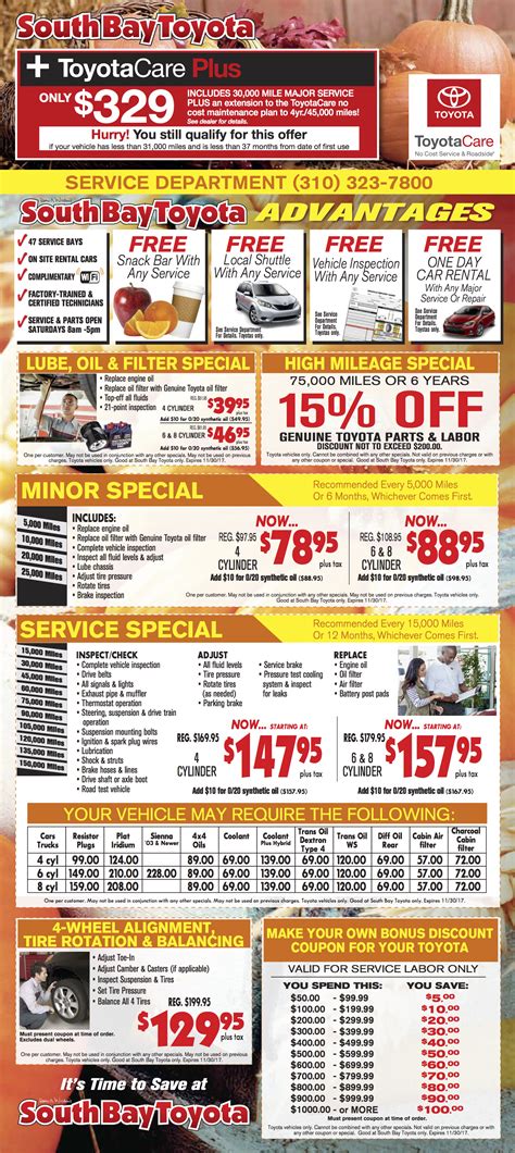 Toyota Service Specials & Coupons